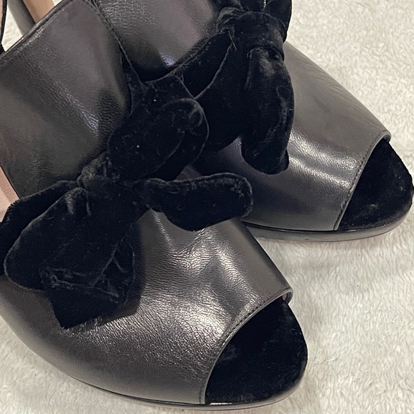 Miu Miu Black Heels, Open Peep Toe Women's Size 7 - Picture 11 of 15